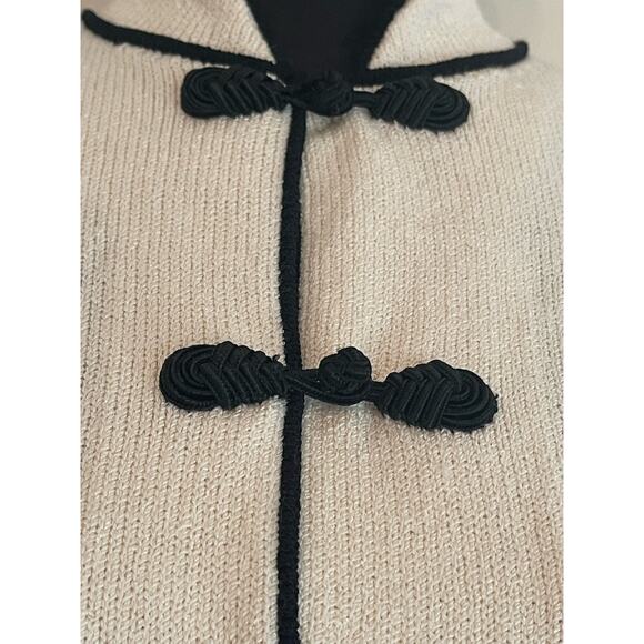 J.S.S knit wear button up Jacket small wool cream/ black vintage classic - Picture 5 of 15